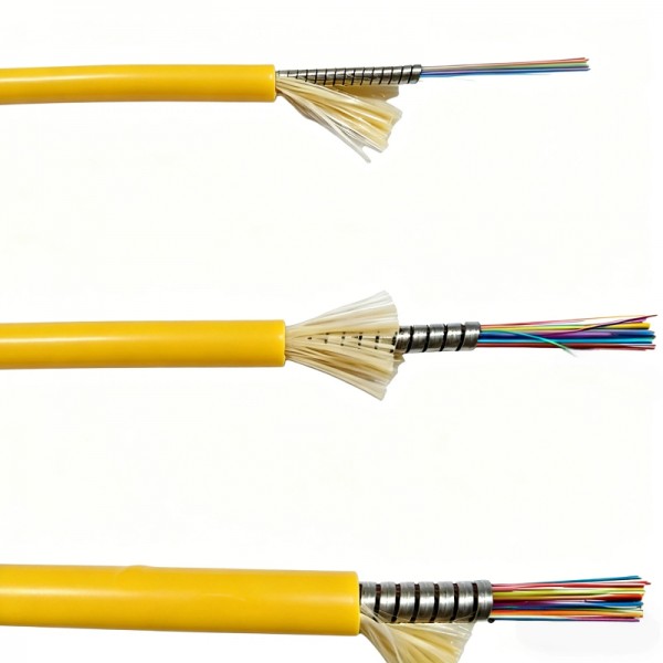 24 Core LSZH Indoor Armored Fiber Cable for Data Center